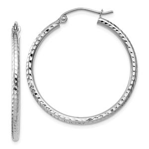 Gold Classics(tm) 14kt. White Gold 30mm Tube Hoop Earrings