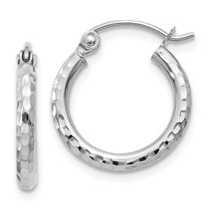 Gold Classics(tm) 14kt. White Gold 15mm Tube Hoop Earrings