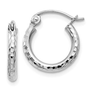 Gold Classics(tm) 14kt. White Gold 13mm Tube Hoop Earrings