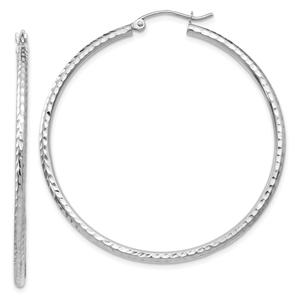 Gold Classics(tm) 14kt. White Gold 45mm Tube Hoop Earrings