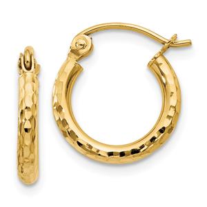 Gold Classics(tm) 14kt. Gold Diamond Cut 13mm Hoop Earrings