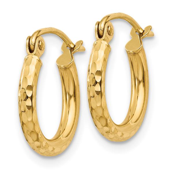 Gold Classics(tm) 14kt. Gold Diamond Cut 13mm Hoop Earrings alternate view