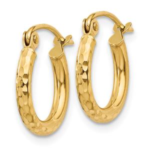 Gold Classics(tm) 14kt. Gold Diamond Cut 13mm Hoop Earrings alternate view