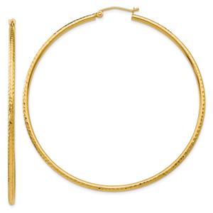 Gold Classics(tm) 14kt. Gold Diamond Cut 60mm Hoop Earrings