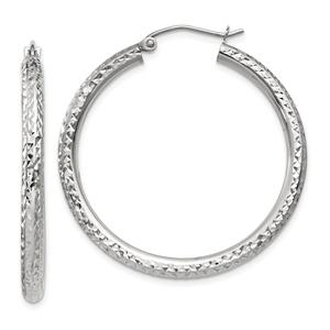 Gold Classics(tm) 14kt. White Gold 35mm Hoop Earrings