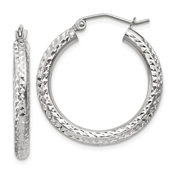 Gold Classics(tm) 14kt. White Gold 25mm Hoop Earrings