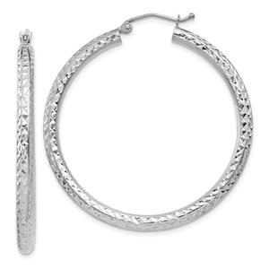 Gold Classics(tm) 14kt. White Gold 40mm Hoop Earrings