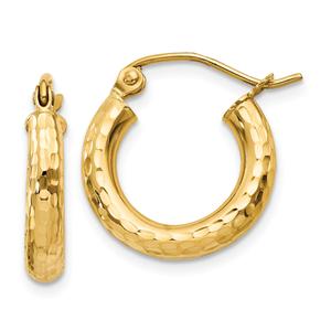 Gold Classics(tm) 14kt. Gold Diamond Cut 16mm Hoop Earrings