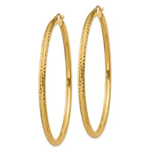 Gold Classics(tm) 14kt. Gold Diamond Cut 60mm Hoop Earrings alternate view