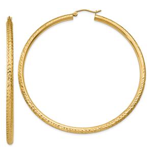 Gold Classics(tm) 14kt. Gold Diamond Cut 65mm Hoop Earrings