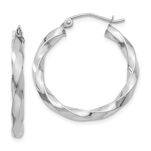 Gold Classics(tm) 14kt. White Gold 3mm Twisted Earrings