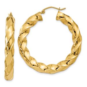 Gold Classics(tm) 39mm Gold Twist Hoop Earrings