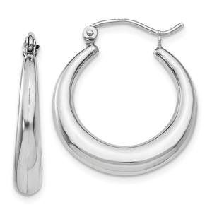 Gold Classics(tm) 15mm. 14kt. White Gold Polished Hoop Earrings