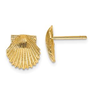 Gold Classics(tm) 14kt. Gold Scallop Shell Stud Earrings