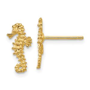 Gold Classics(tm) 14kt. Gold Mini Seahorse Stud Earrings