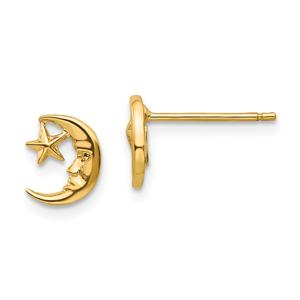 Gold Classics(tm) 14kt. Moon & Star Post Earrings