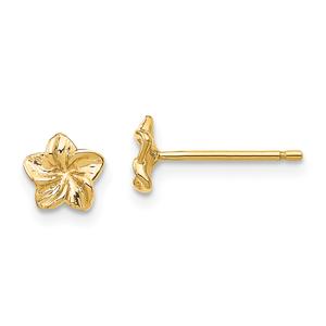 Gold Classics(tm) 14kt. Plumeria Flower Stud Earrings