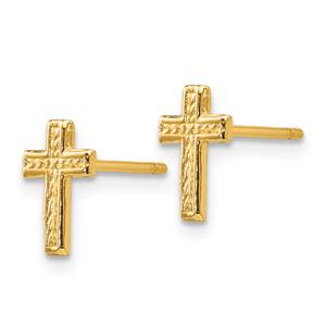 Gold Classics(tm) 14kt. Cross Stud Earrings alternate view