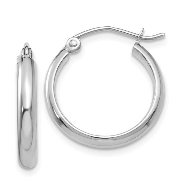 Gold Classics(tm) 14kt. White Gold 18mm Hoop Earrings