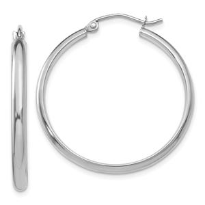 Gold Classics(tm) 14kt. White Gold 37mm Hoop Earrings