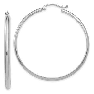 Gold Classics(tm) 14kt. White Gold 43mm Hoop Earrings