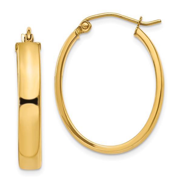 Gold Classics(tm) 14kt. 24x17mm Lightweight Oval Hoop Earrings
