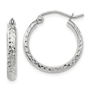 Gold Classics(tm) 14kt. White Gold 18mm Hoop Earrings
