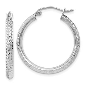 Gold Classics(tm) 14kt. White Gold 25mm Hoop Earrings