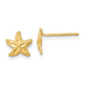 Gold Classics(tm) 14kt. Gold Diamond-Cut Starfish Earrings