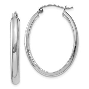 Gold Classics(tm) 14kt. White Gold 30x22mm Oval Hoop Earrings