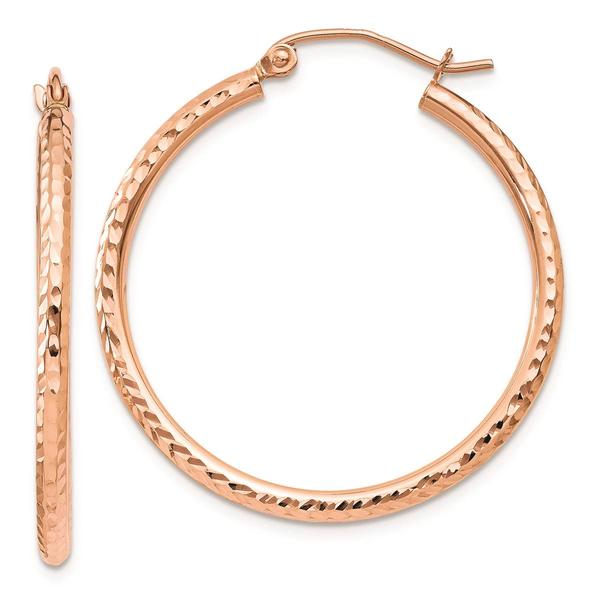 Gold Classics(tm) 14kt. Rose Gold 30mm Polished Hoop Earrings