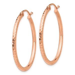 Gold Classics(tm) 14kt. Rose Gold 30mm Polished Hoop Earrings alternate view