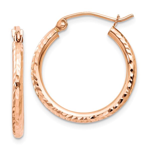 Gold Classics(tm) 14kt. Rose Gold 2mm Polished Hoop Earrings