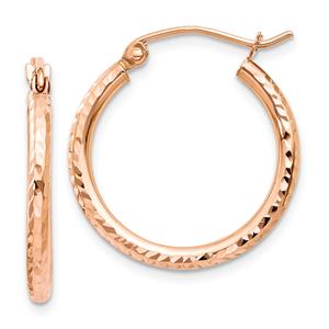 Gold Classics(tm) 14kt. Rose Gold 2mm Polished Hoop Earrings