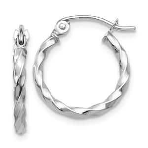 Gold Classics(tm) 14kt. White Gold 12mm Hoop Earrings