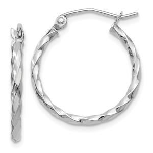 Gold Classics(tm) 14kt. White Gold 15mm Hoop Earrings