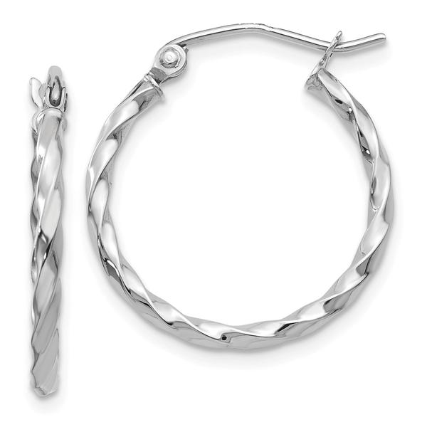 Gold Classics(tm) 14kt. White Gold 15mm Hoop Earrings