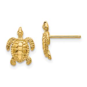 Gold Classics(tm) 14kt. Gold Sea Turtle Stud Earrings