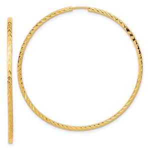 Gold Classics(tm) 44mm. 14kt. Diamond Cut Square Tube Earrings
