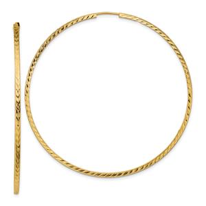 Gold Classics(tm) 59mm. 14kt. Diamond Cut Square Tube Earrings
