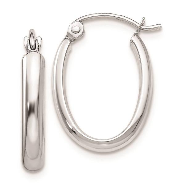 Gold Classics(tm) 14kt. White Gold 10x2.75mm Hoop Earrings