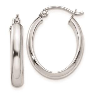 Gold Classics(tm) 14kt. White Gold 10x3.75mm Hoop Earrings