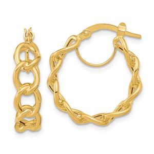 Gold Classics(tm) 14kt. Gold Cable Hoop Earrings