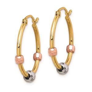 Gold Classics(tm) 14kt. Gold Beaded Hoop Earrings alternate view