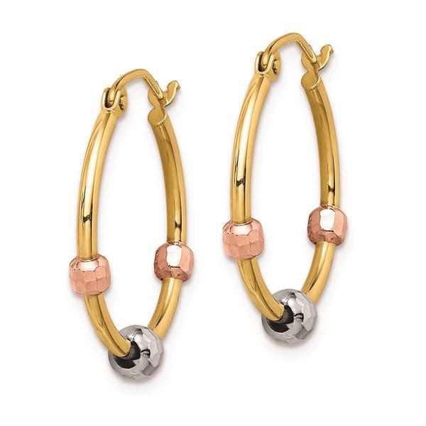 Gold Classics(tm) 14kt. Gold Beaded Hoop Earrings alternate view