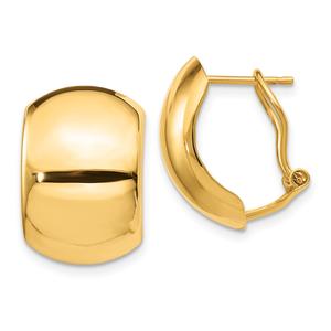 Gold Classics(tm) 14kt. Polished Omega Back Hoop Earrings