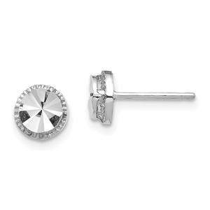 Gold Classics(tm) 14kt. White Gold Diamond Cut Round Earrings