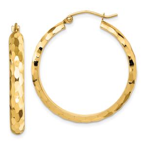 Gold Classics(tm) 14kt. Diamond Cut Hoop Earrings
