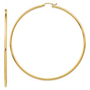 Gold Classics(tm) 14kt. Glossy Gold 75mm Hoop Earrings
