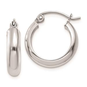 Gold Classics(tm) 14kt. White Gold 19x4mm Hoop Earrings